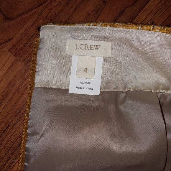 J. Crew Sunnie Pencil Skirt in Mustard Yellow, 100% Wool, Size 4 - Picture 7 of 8